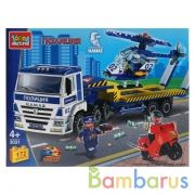 Конструктор "Город мастеров" камаз: полиция перевозчик с вертолетом, 172 дет. в кор. в кор.2*18шт | фото №0