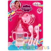 НАБОР ДЛЯ ПУПСА "КАРАПУЗ" 4 ПРЕДМЕТА: СОСКА, ПОИЛЬНИК ЛОЖЕЧКИ, НА БЛИСТЕРЕ в кор.2*120шт | фото №0