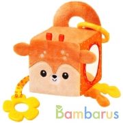 ИГРУШКА "МЯКИШИ" РАЗВИВАЮЩИЙ КУБИК  С ЗЕРКАЛОМ И ПРОРЕЗЫВАТЕЛЕМ (ОЛЕНЁНОК БЕМБИ) в кор.16шт | фото №0