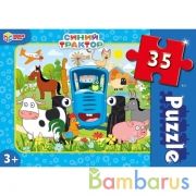 Синий трактор. Макси-пазлы  в коробке. Пазл 35 деталей. Умные игры в кор.24шт | фото №0