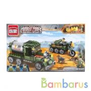 КОНСТРУКТОР ПЛАСТ. ВОЕННАЯ МАШИНА С ФИГУРКАМИ, 223ДЕТ. В КОР. 31*5*19СМ в кор.32шт | фото №0