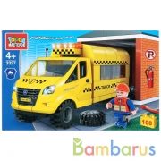 Конструктор "Город мастеров" газель с гаражом, с фигуркой, 100дет. в русс. кор. в кор.2*18шт | фото №0