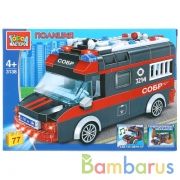 Конструктор "машина спецназа" (свет, звук, инерция), 77дет. в кор. Город мастеров в кор.2*48шт | фото №0