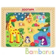 Игрушка деревянная рамка-вкладыш "зоопарк" ТМ "Буратино" в кор.100шт | фото №0