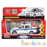 МАШИНА "ТЕХНОПАРК" МЕТАЛЛ ИНЕРЦ ЛАДА-КАЛИНА ДПС 12,5СМ, СВЕТ+ЗВУК, ОТКРЫВ. ДВЕРИ В КОР. в кор.2*24шт | фото №0