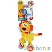 Текстильная игрушка погремушка лев подвеска с вибрацией на блистере Умка в кор.125шт | фото №0
