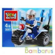 Конструктор "Город мастеров" полицейский мотоцикл, с фигуркой, 27дет. в русс. кор. в кор.2*120шт | фото №0