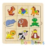 ПАЗЛ-АССОЦИАЦИИ "ЖИВОТНЫЕ", 
9 КАРТОЧЕК 
210*210*6 ММ в кор.40шт | фото №0