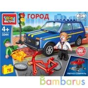 Конструктор LADA 4х4: авария с велосипедистом, 76 дет. (легко собрать) Город мастеров в кор.80шт | фото №0
