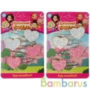 Аксессуары д/девочек СКАЗОЧНЫЙ ПАТРУЛЬ заколки с украш. сердце, 4шт МИЛАЯ ЛЕДИ уп-10шт в кор.100уп | фото №0