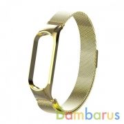 Сменный браслет Xiaomi Mi Band 5/6 миланская петля (Золотой) | фото №0