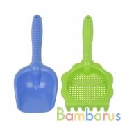 ПЕСОЧНЫЙ НАБОР 2ПР.( ГРАБЛИ-СИТЕЧКО L25СМ, СОВОК L26СМ) в кор.20шт | фото №0