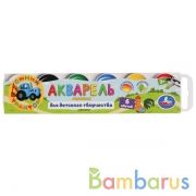 Акварель Синий ТРАКТОР 6цв, картон рукав, синий трактор Умка в кор.30шт | фото №0