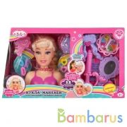 КУКЛА-МАНЕКЕН ДЛЯ СОЗДАНИЯ ПРИЧЕСОК ТМ КАРАПУЗ 14СМ, 12 АКСЕСС. Д/ВОЛОС И КОСМЕТИКА В КОРв кор2*18шт | фото №0