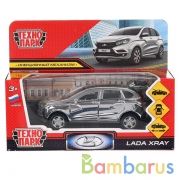 Машина металл "lada xray хром" 12см, открыв.двери, инерц., серебристый в кор. Технопарк в кор.2*36шт | фото №0