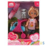 Кукла, ТМ Карапуз, Машенька 12см, в комплекте набор д/пикника, 2 питомца, аксесс. в кор в кор.2*96шт | фото №0