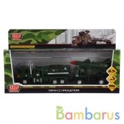 ТМ Технопарк. Машина металл "ТЯГАЧ С ПРИЦЕПОМ" 26см, инерц, подв эл, В АССОРТ. в кор. в кор.2*36шт | фото №0