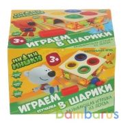 Игрушка деревянная Ми-ми-мишки стучалка играем в шарики 14*12см, коробка Буратино в кор.24шт | фото №0