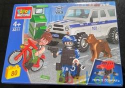 Конструктор uaz HUNTER погоня за преступником, 80 дет. (легко собрать) Город мастеров в кор.80шт | фото №0