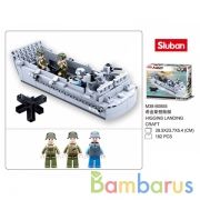 Конструктор пласт. лодка с фигурками, 182дет. в русс. кор. в кор.32шт | фото №0