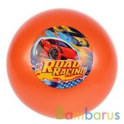 Мяч 23см "Играем вместе" с наклейкой Гонки, цвет в ассорт. в сетке в кор.144шт | фото №0