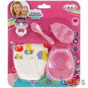 НАБОР ДЛЯ ПУПСА ТМ "КАРАПУЗ", 5 ПРЕДМ.: ГОРШОК,ПАМПЕРС,СОСКА,ТАРЕЛКА,ЛОЖКА НА БЛИСТЕРЕ в кор.2*36шт | фото №0