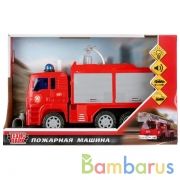 Машина ПОЖАРНАЯ длина 24см, пластик, свет+звук, инерц, брызгает водой в кор. Технопарк в кор.2*12шт | фото №0