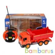 Машина ру "KAMAZ САМОСВАЛ" 27см, свет, откр. двери,  подвиж. детали в кор. Технопарк в кор.24шт | фото №0