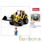 Конструктор пласт. трактор с фигуркой, 200дет. в русс. кор. в кор.32шт | фото №0