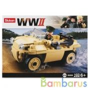 Конструктор пласт. машинка с фигуркой, 103дет. в русс. кор. в кор.72шт | фото №0