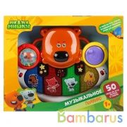 Музыкальное пианино на бат. МИМИМИШКИ 8 песен из м/ф, стихов, ремни для крепления Умка в кор.2*12шт | фото №0