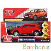 Машина металл HYUNDAI CRETA длина 12 см, двери, багаж, инерц, красный, кор. Технопарк в кор.2*36шт | фото №0