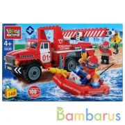 УРАЛ конструктор пожарный урал с лодкой, с фигурками, 149дет. в кор. "Город мастеров" в кор.2*40шт | фото №0