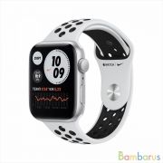 Apple Watch Series SE GPS 44mm Aluminum Case with Nike Sport Band (Silver Aluminum Case with Pure Platinum/Black Nike Sport Band) | фото №0