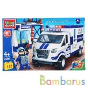 Конструктор "Город мастеров" полицейский участок с газелью, с фигуркой, 142дет. в кор. в кор.2*40шт | фото №0