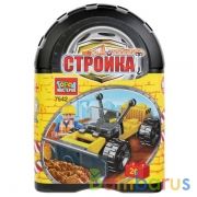 Конструктор "Город мастеров" стройка: бульдозер, с фигуркой, 26дет. в банке (русс. уп.) в кор.72шт | фото №0