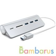 Адаптер Satechi Aluminum USB 3.0 Hub & Card Reader (Серебряный) | фото №0