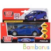 Машина металл FORD Focus 12см, инерц., открыв. двери и багажник, цвет синий. Технопарк в кор.2*24шт | фото №0