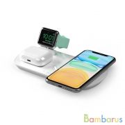 Зарядная станция Deppa 3 в 1: iPhone, Apple Watch, Airpods, беспроводная, 17,5 Вт (Белая) | фото №0