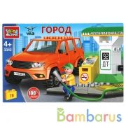 UAZ конструктор uaz patriot на заправочной станции, 78 дет. Город мастеров в кор.36шт | фото №0