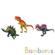 Игрушка пластизоль Играем Вместе динозавры с подвижными элементами 15см, 3шт/пакет в кор.132шт | фото №0