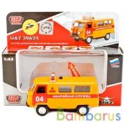 МАШИНА "ТЕХНОПАРК" МЕТАЛЛ. ИНЕРЦ. 1:43  АВАРИЙНАЯ СЛУЖБА, ОТКРЫВ ДВЕРИ, СВЕТ+ЗВУК В КОР в кор.2*24шт | фото №0