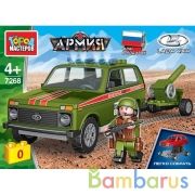 LADA конструктор LADA 4x4 с пушкой, 81 дет. (легко собрать) Город мастеров в кор.80шт | фото №0