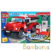 Конструктор "Город мастеров" зил бензовоз на заправке, 143дет. в русс. кор. в кор.2*18шт | фото №0