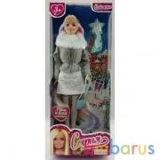 Кукла 29 см София, руки и ноги сгибаются, в шубе, в комплекте акс КАРАПУЗ в кор.24шт | фото №0