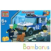 КОНСТРУКТОР "ГОРОД МАСТЕРОВ" ПОЛИЦЕЙСКИЙ ДЖИП, С ФИГУРКАМИ В РУСС. КОР. в кор.36шт | фото №0