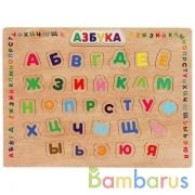 Игрушка деревянная рамка-вкладыш "азбука" Буратино в кор.100шт | фото №0