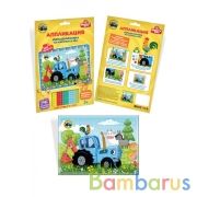 Набор д/детского тв-ва Синий ТРАКТОР аппликация мягкая моз. (17х23 см) МУЛЬТИ АРТ в кор.100шт | фото №0