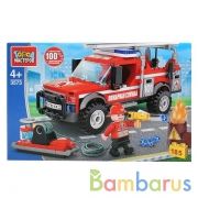Конструктор "Город мастеров" пожарная машина, с фигуркой, 185дет. в русс. кор. в кор.36шт | фото №0