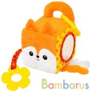 ИГРУШКА "МЯКИШИ" РАЗВИВАЮЩИЙ КУБИК С ЗЕРКАЛОМ И ПРОРЕЗЫВАТЕЛЕМ  (ЛИСИЧКА АПЕЛЬСИНКА) в кор.16шт | фото №0